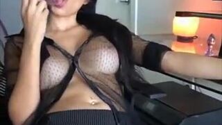 Maddy Belle sexy secretary dildo masturbation with anal toy snapchat show