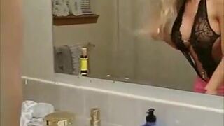 Krystal Fit new year sexy mini skirt fitting snapchat show