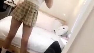 Kittyxkum sexy mini skirt tease snapchat show