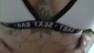 Celine Centino toilet stiptease dildo masturbation snapchat show