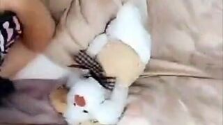 Plum pink panties teen striptease fully naked snapchat show