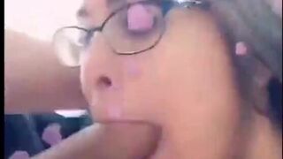 Riley Reid sucking BF's big cock - boy girl blowjob snapchat premium