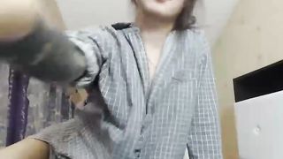 littlewetgf Tender blonde squeezes boobs