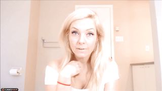 Missbehavin26 caresses the clitoris under the table